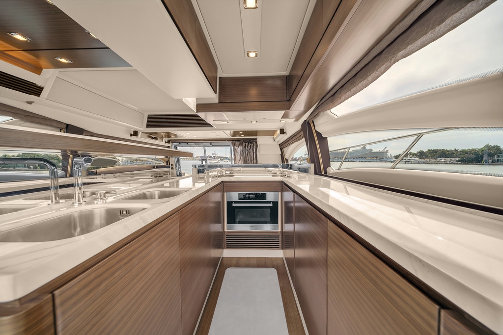 Galley interior of the Azimut Deon 64'